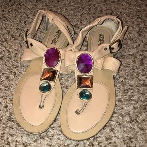 Kenneth Cole jeweled leather sandals